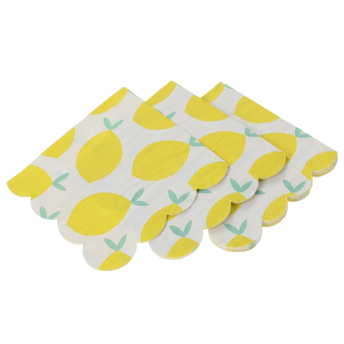 

16 Pcs Lemon Paper Napkins Disposable Plates Party Tableware Yellow Carnival Supplies Premium Quality Food Safe Birthday Wedding
