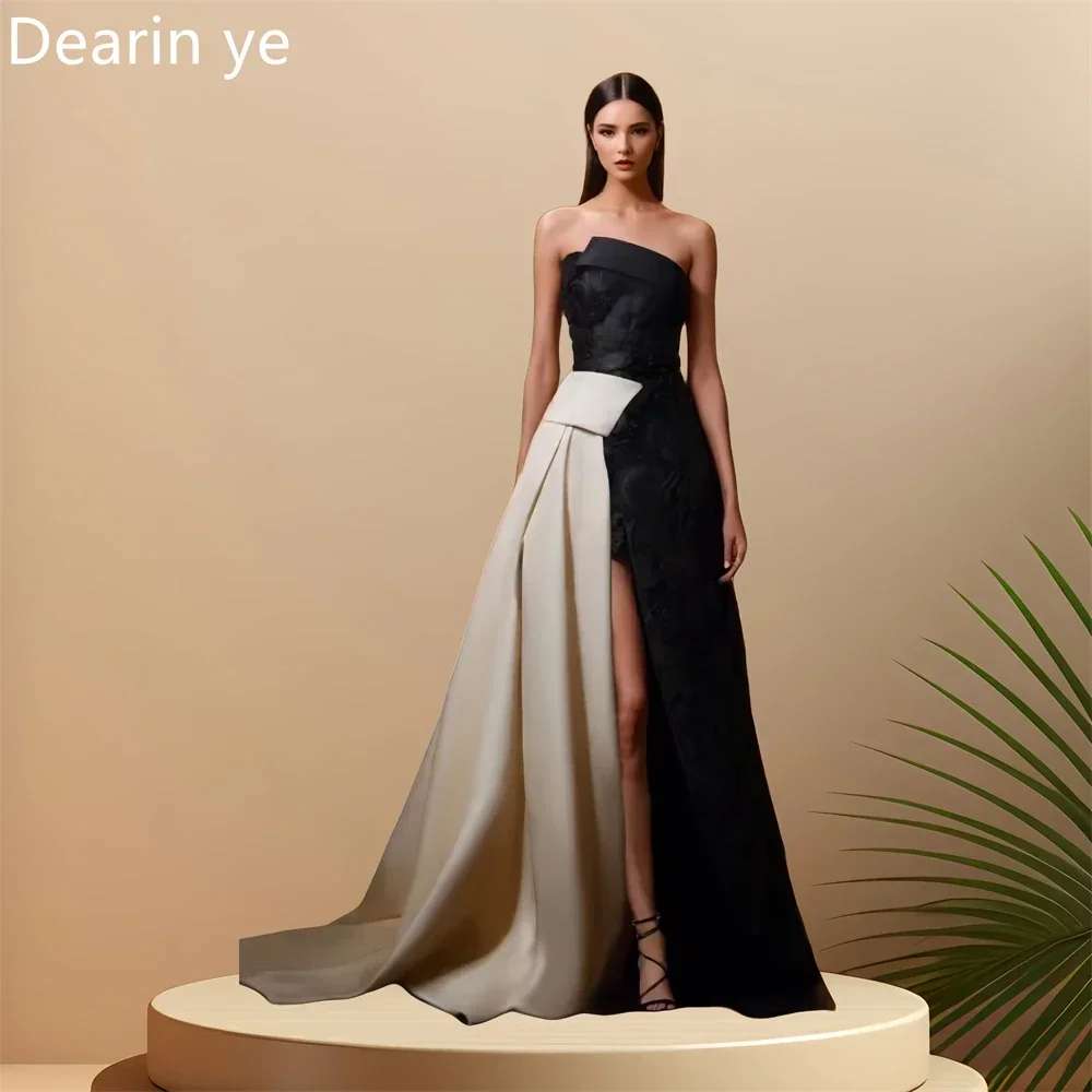 

Customized Saudi Arabia Prom Gown Dearin Strapless A-line Floor Length Skirts Sleeveless Bespoke Occasion Dresses Evening Formal