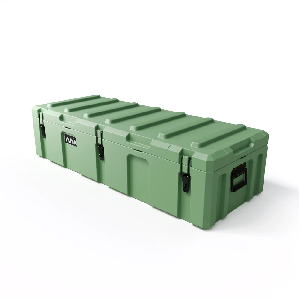 110L OEM/ODM Portable Rugged Rotomolded Plastic Waterproof Durable Cargo Case Anti-Dust Buckle Closure IP67 for Camping Hiking