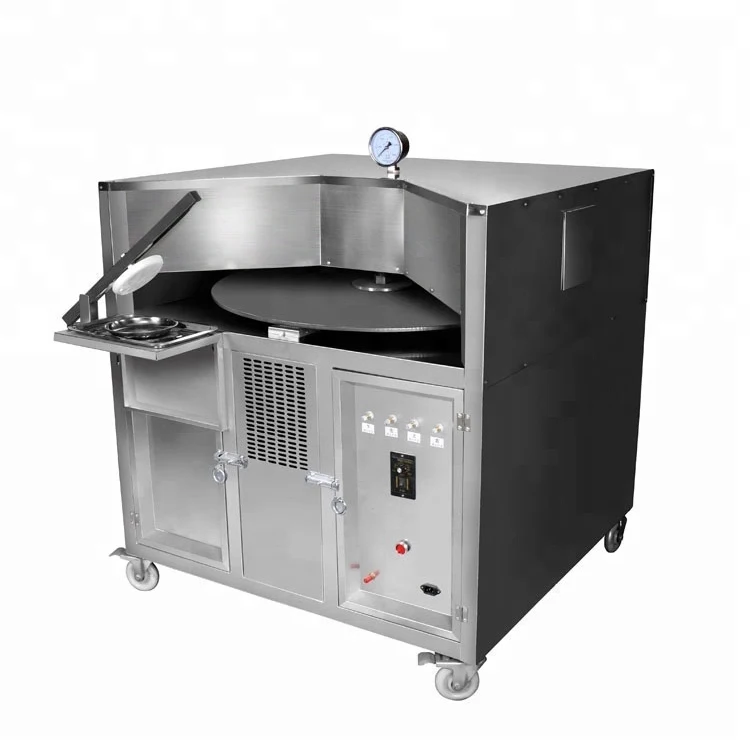 Naan Bread Making Baking Machine for Small BusinessGas Rotary Baking Pan Pancake Machine