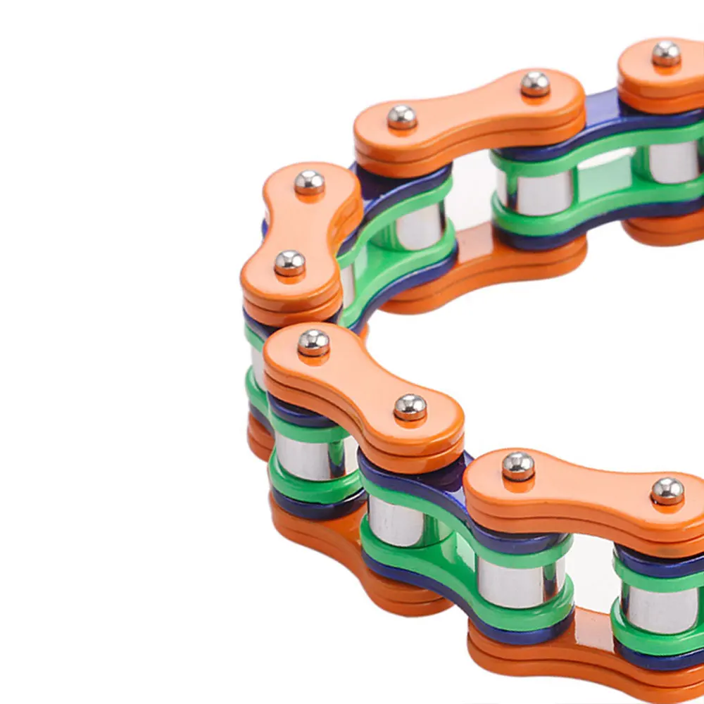 أساور برتقالية للرجال، أساور ربط سلسلة الدراجات النارية للرجال باللون الأزرق، مجوهرات زوجين ثقيلة من الفولاذ المقاوم للصدأ #3