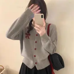 O넥 긴팔 여성 카디건, 오피스 레이디, 심플하고 우아한 트렌드, 와일드, 우아한 여성복