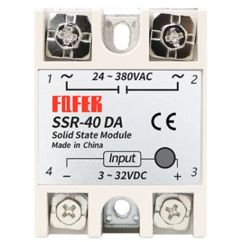 10A SSR 25A 30A 50A 60A 80A 100A Solid State Relay Output 3-32VDC 24-480VAC 220V Single Phase DC TO AC 40A Relay SSR HeatSink