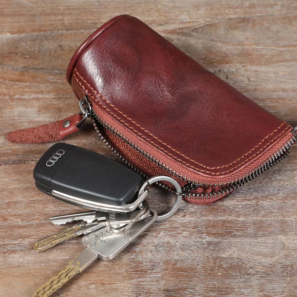 S.WORKER Echtleder Autoschlüsselhalter Große Kapazität Vollnarbiges Rindsleder Langlebiger Schlüsselanhänger Modisches Accessoire – Detail 14