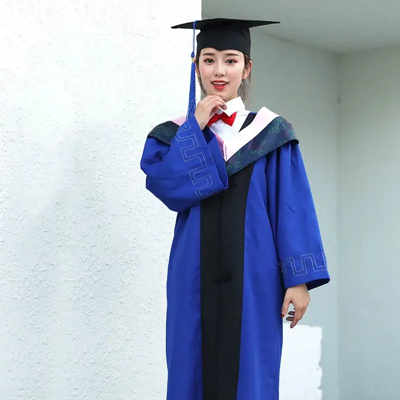 University Graduates Uniform Cosplay Student Japanese School JK Graduation Gown Cap for Academic Seifuku Dress Bachelor Robe Hat