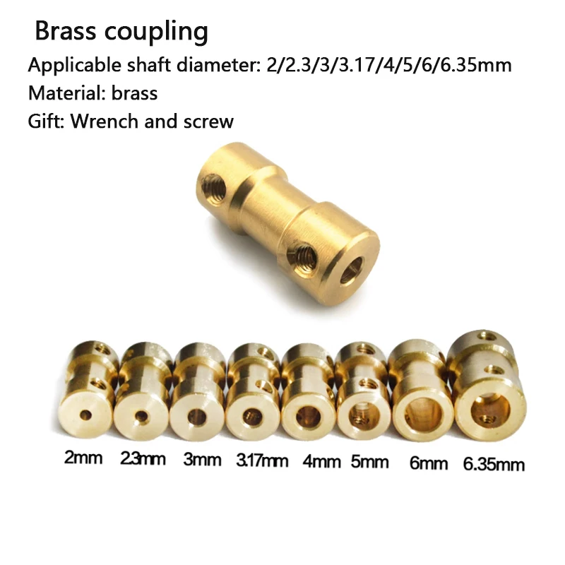 Brass coupling high-precision small coupling motor model shaft extension connector connecting rod reducer transmission 2mm/2.3mm