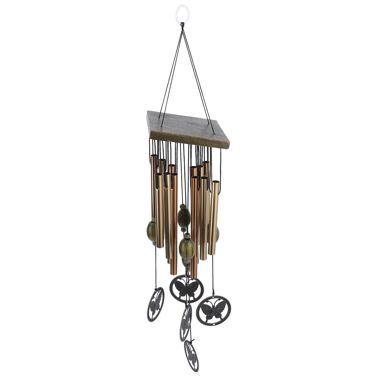 

Aluminum Tube Wind Chime Solid Wood Durable Home Decor Light Weight Simple Design Courtyard Garden Bedroom