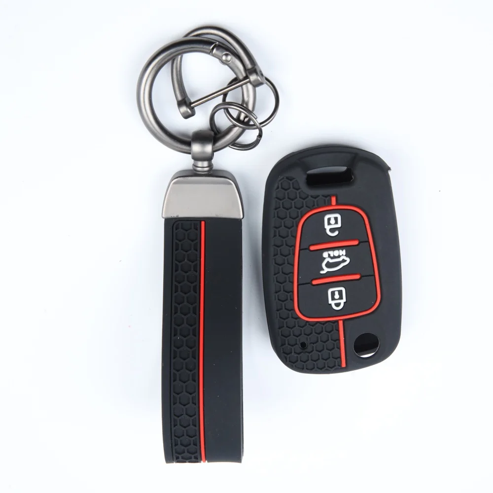 

1 PCS 3BTN Silicone Car Key Cover Flip Case For Kia RIO K2 K5 Sportage Sorento For Hyundai i20 i30 i35 iX20 iX35 Solaris Verna
