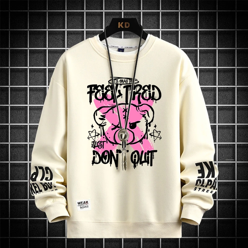 Homens mulheres moletom engraçado estilo japão pullovers gráficos harajuku cáqui manga longa camisetas 2025 moda masculina dos desenhos animados topo 