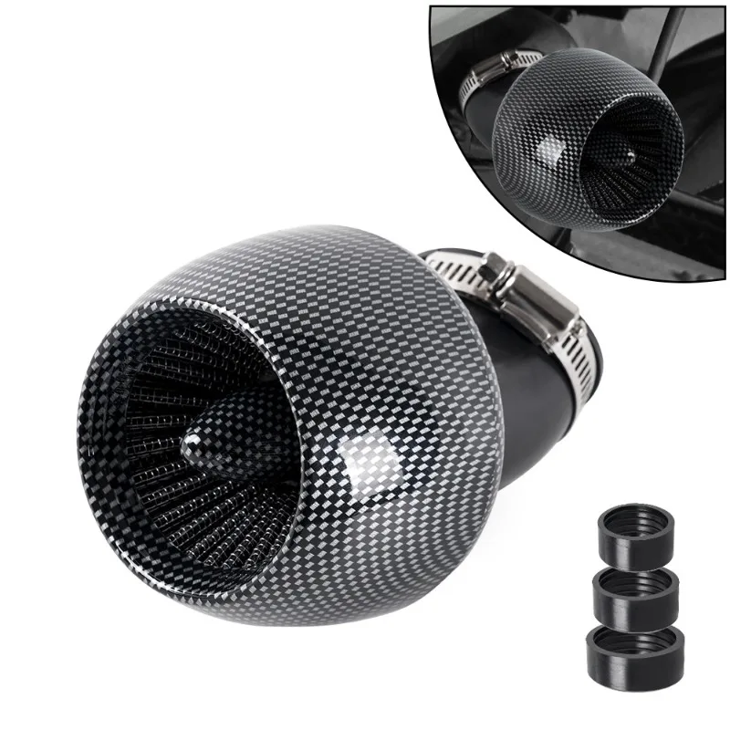 universal Motorcycle Water transfer printing Air Filter Kit 28/35/42mm Sport High Flow Air Filter Intake for Moto Moped