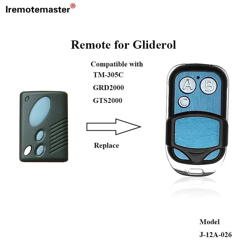 Transmisor remoto para puerta de garaje, repuesto Gliderol TM305C