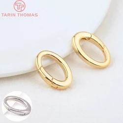 (3253)2PCS 13x18MM 24K Gold Color Brass Oval Connector Clasps for Charms Pendants High Quality DIY Jewelry Making Findings