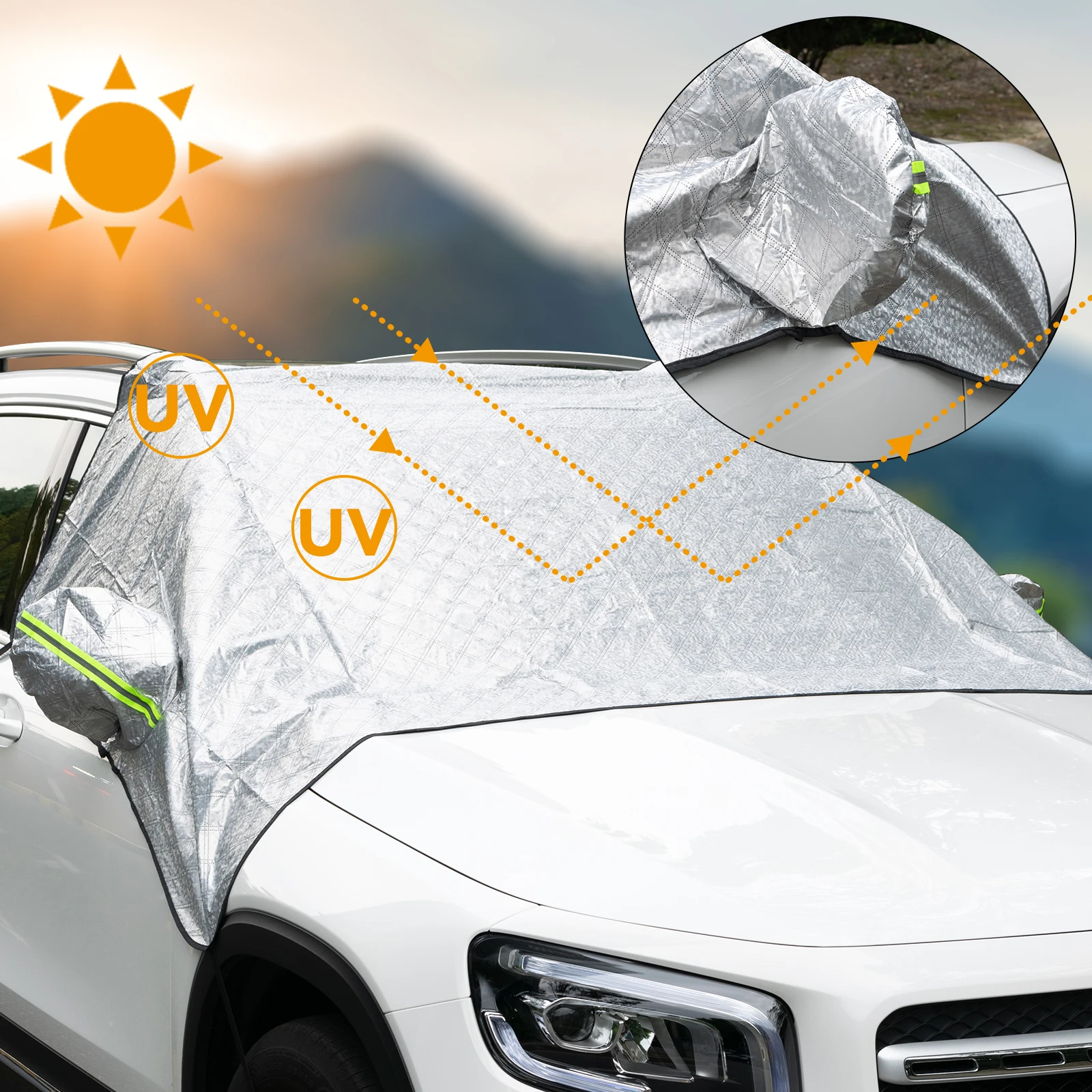 Car Snow Cover Car Cover Windshield Sunshade Winter Waterproof Anti Ice Frost Auto Protector Winter Automobiles Exterior Cover