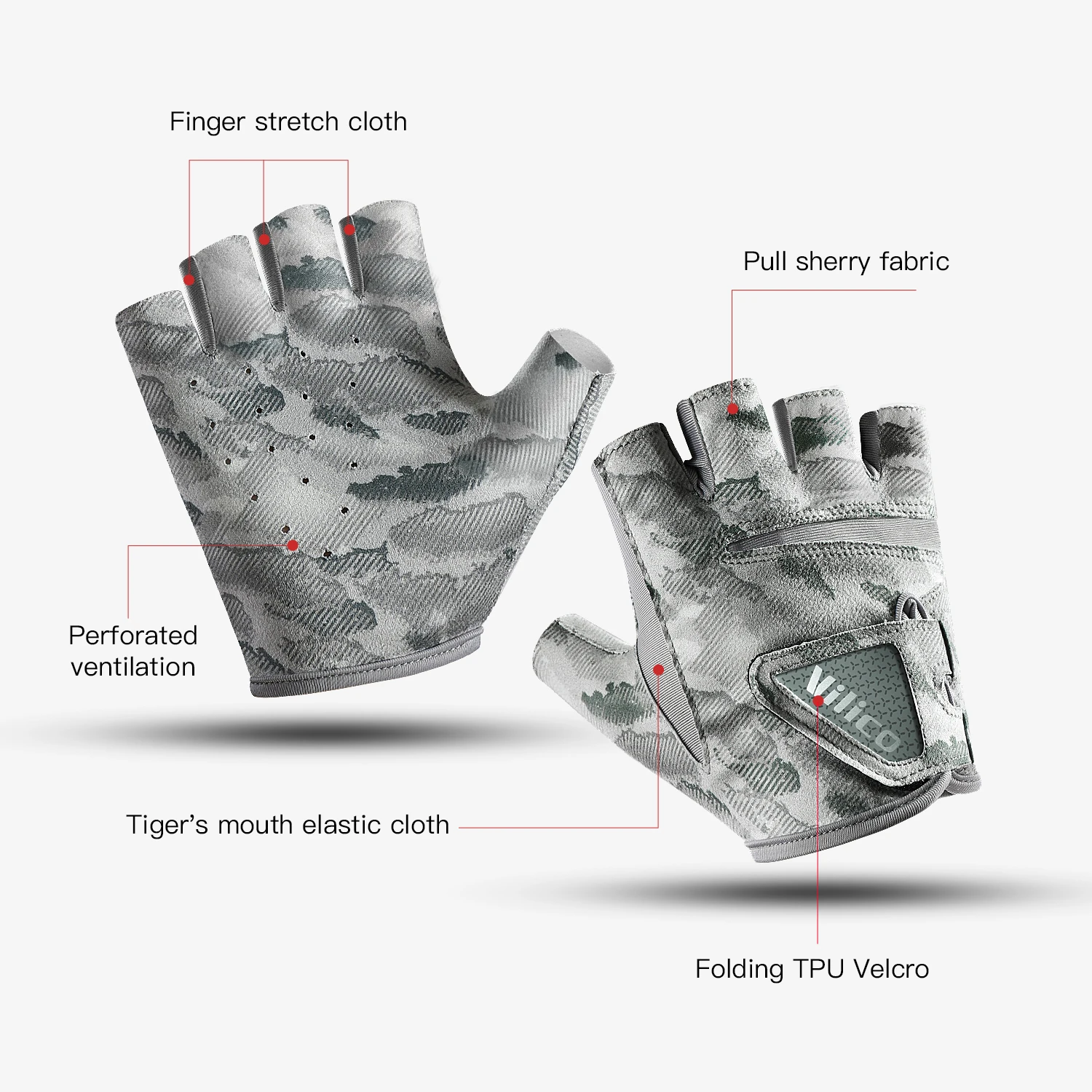 Kyncilor Half Finger Outdoor Professional Fishing Bicycle Fitness Leisure Sports Gloves Anti Slip Wear Resistant Fishing Gloves