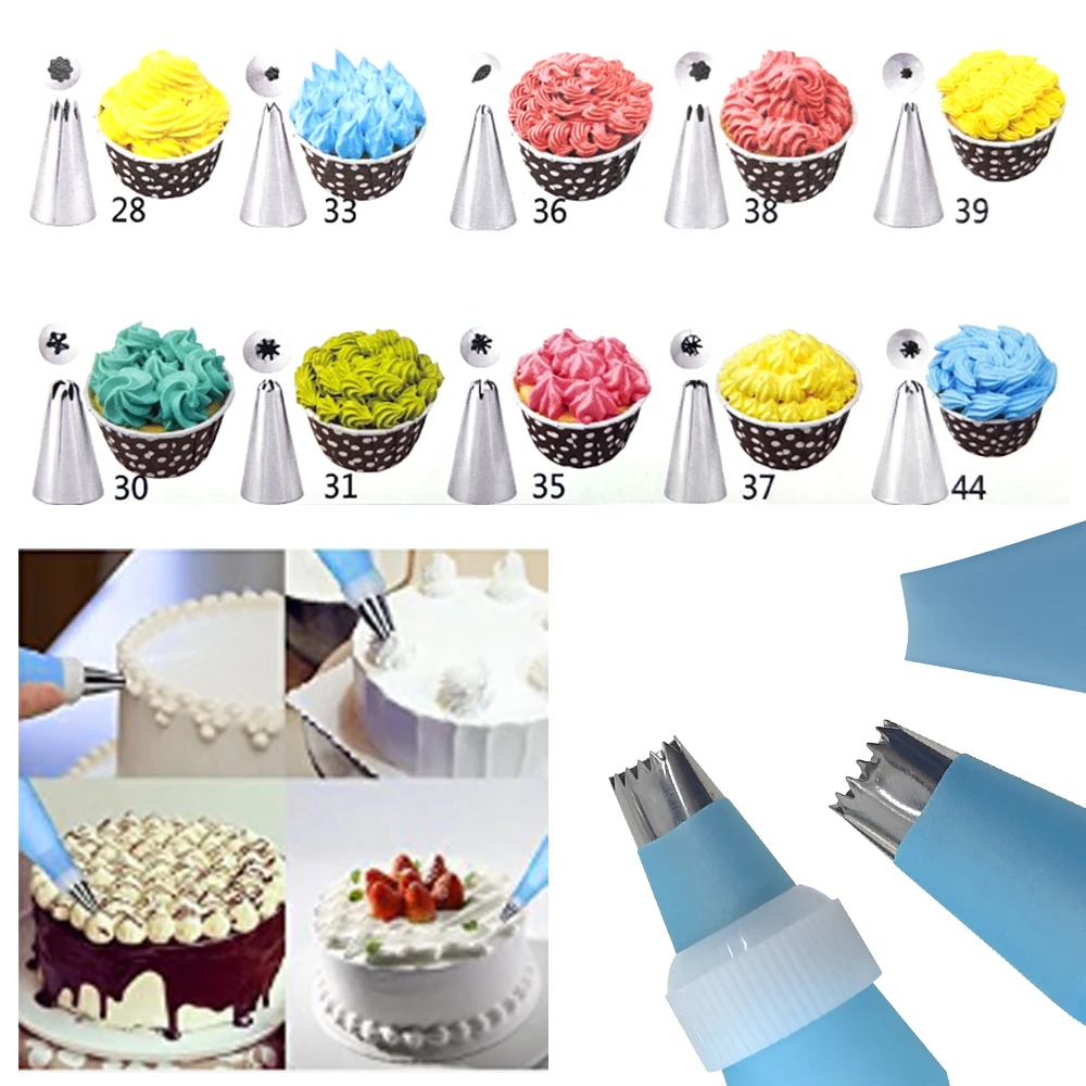 Pastry Turntable Kit Baking Tools Accessories Cake Decorating Tools Kit Piping Nozzle Piping Bag Set 137Pcs