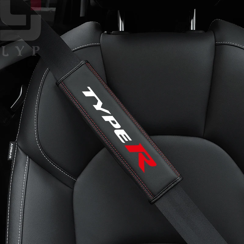 

Cinturón de seguridad de cuero Nappa para coche, Protector de hombro, 1piezas para Honda Tipo R, tipo S, Civic FK8, FK2, FN2, EP