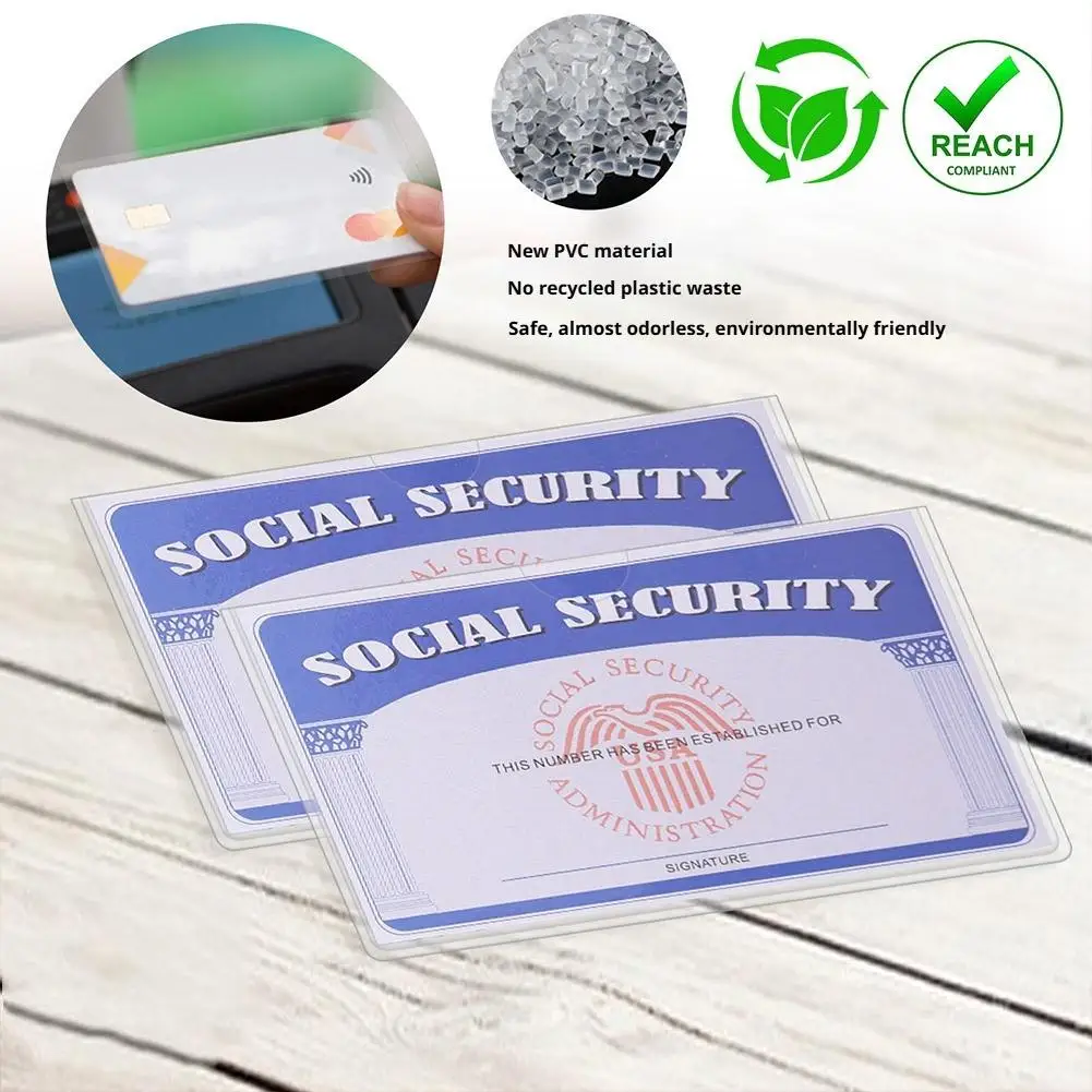 Waterproof PVC Card Holder Sleeve, Transparent ID Badge Holder for Driver License, Credit Card, Bus Pass, Medical Card Protector