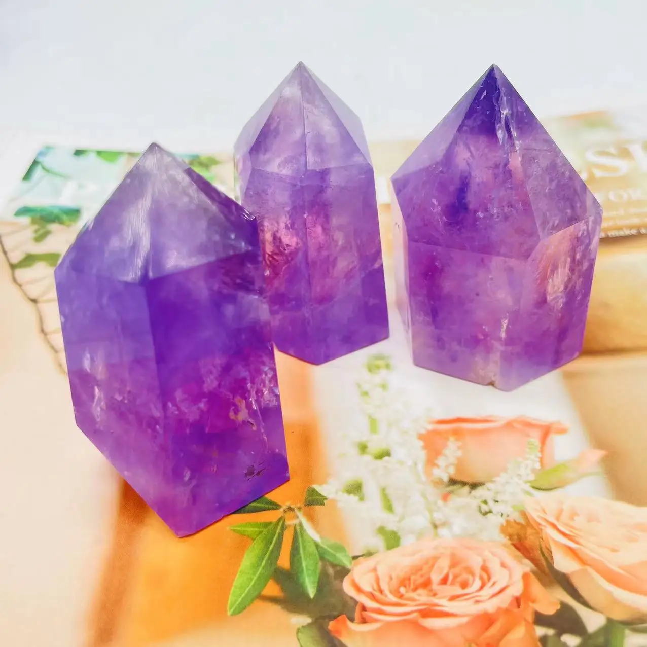 Natural  Healing Stone Crystal Wholesale Bulk Crystal Tower Amethyst Tower Point