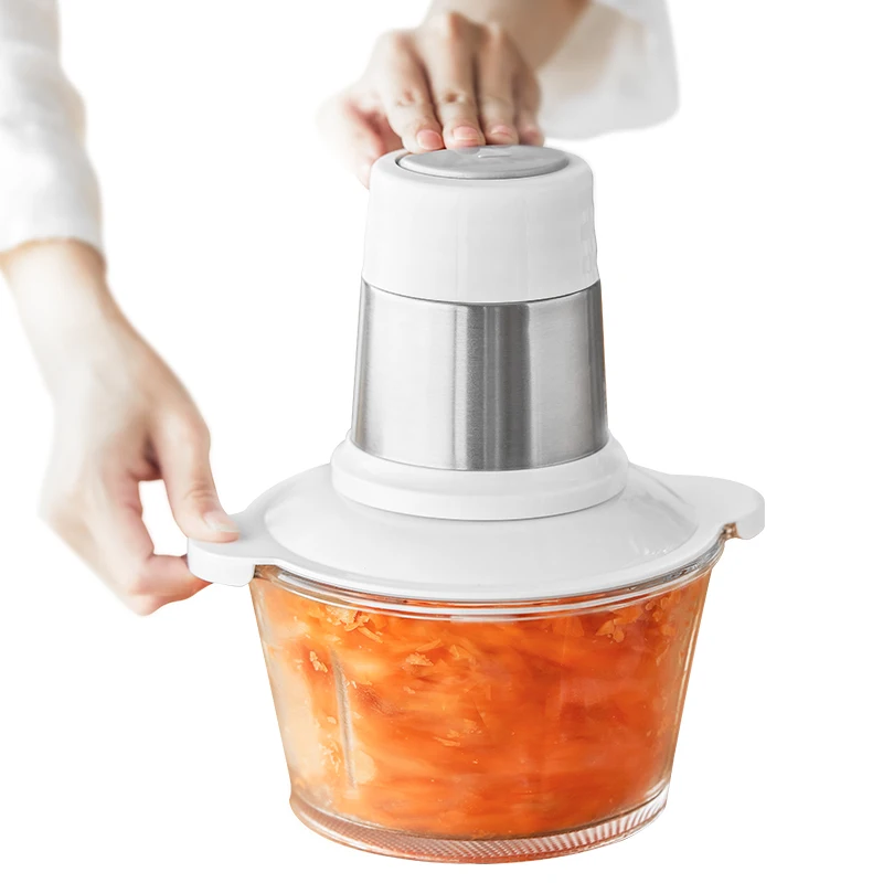 

2L Home Kitchen Small Automatic Vegetable Chopper Electric Glass Meat Grinder Blender Mixer Meat Chopper