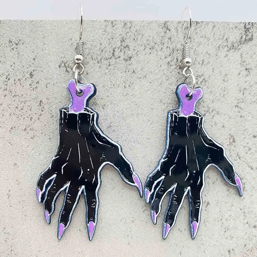 Halloween Grappige Oorbellen Donkere Wind Bat Skull Cat Persoonlijkheid Overdreven Acryl Trendy Oorbel Voor Vrouwen Geschenken Festival Sieraden