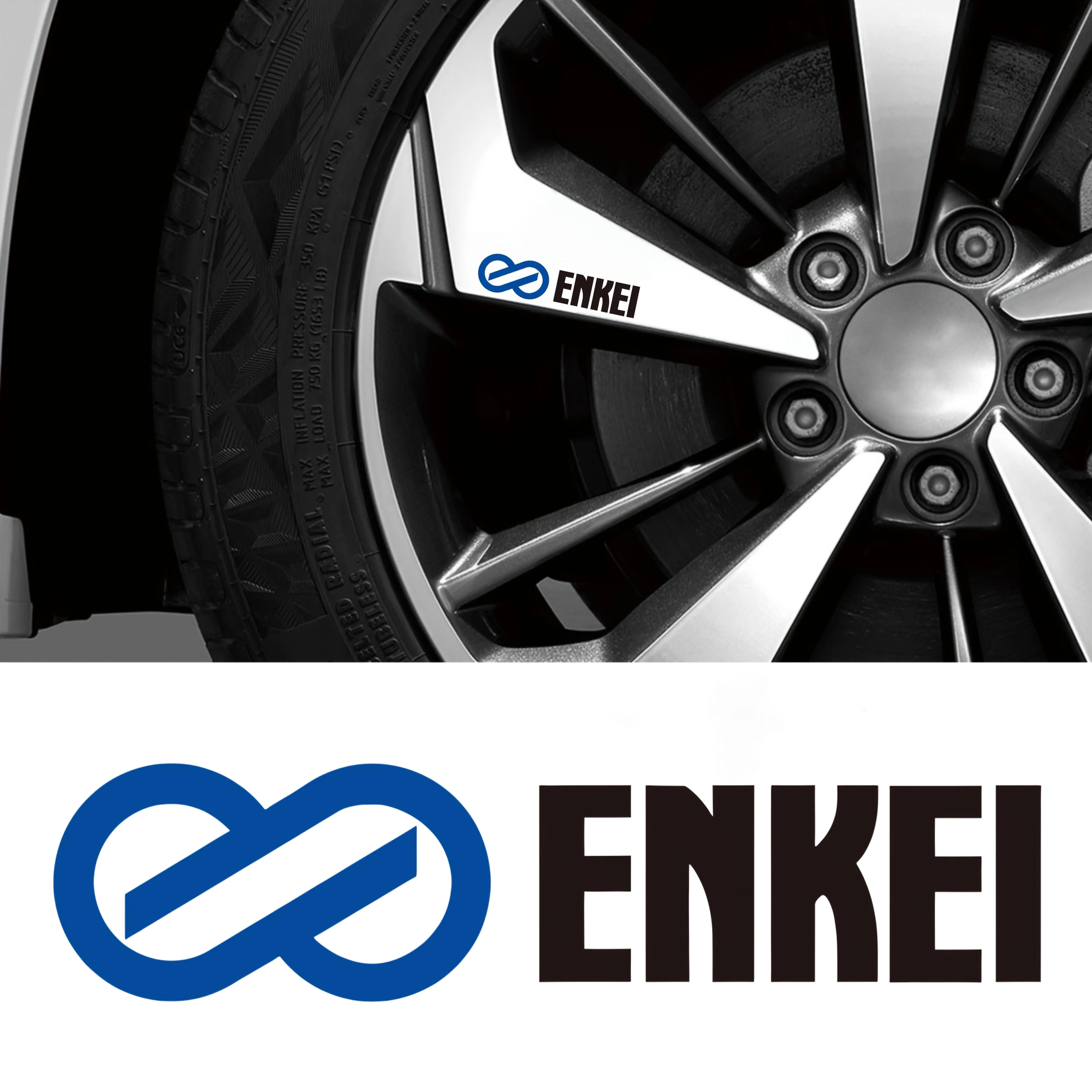 

Blue & Black Infinity Design 4-Piece KNKEI Racing Wheel Emblem Kit