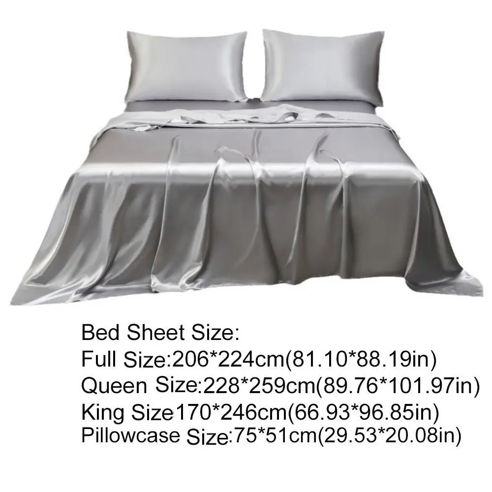 3 قطعة/المجموعة الفراش ملحق حريري الساتان ملاءة سرير مجموعات الجليد التبريد السلس أعلى ورقة مجموعة بلون الغبار أغطية سرير B & B