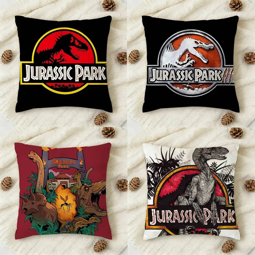 

J-Jurassic Park Dinosaur World Double-sided Printed Square Decorative Cushion Cover for Sofa Living Room Home Decor