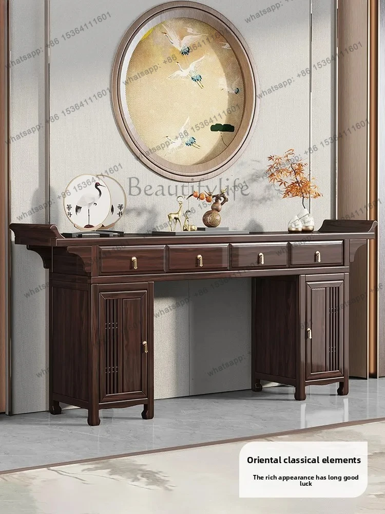 solid wood Zhongtang six-piece incense table for household use