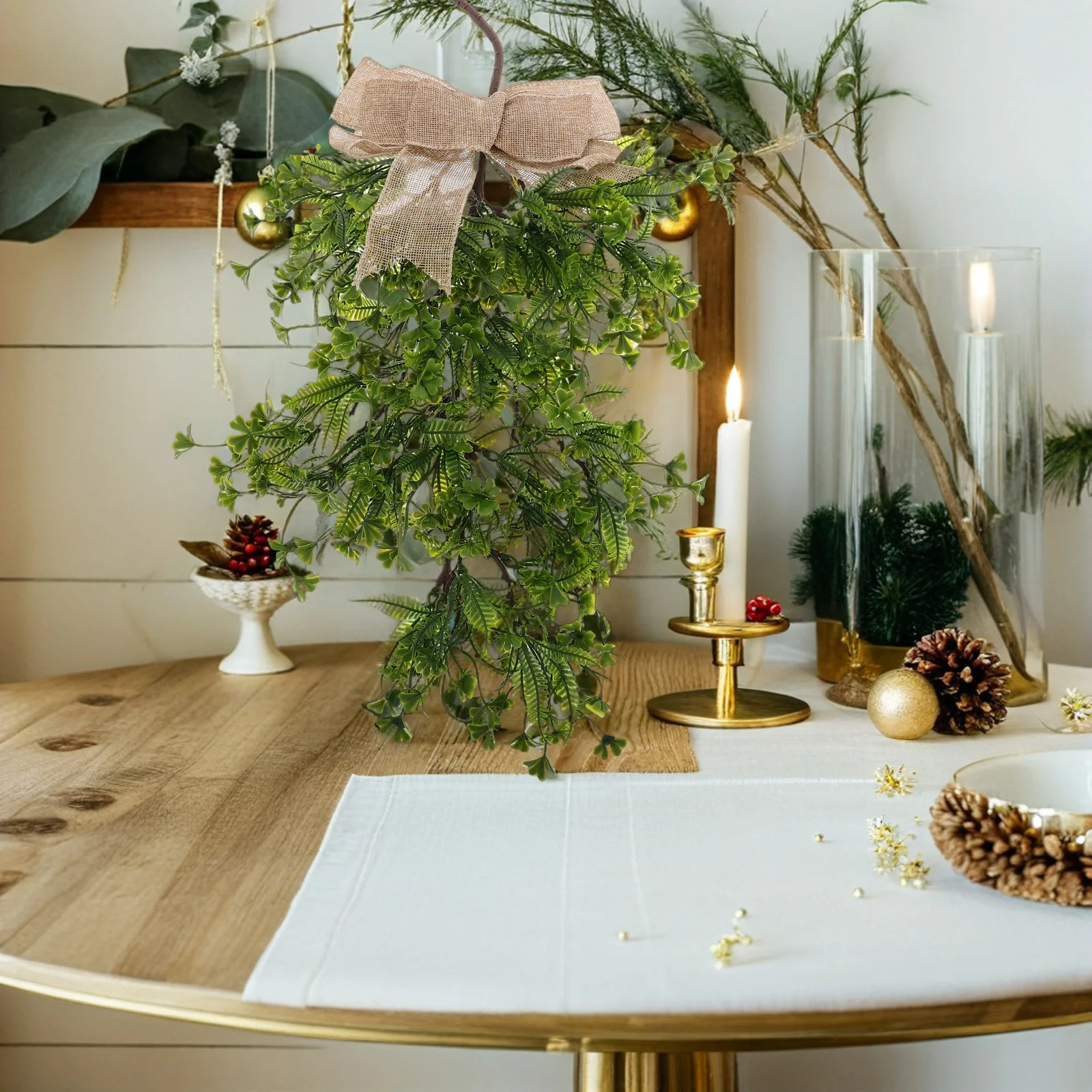 

Artificial Hanging Plants Realistic Vine Leaves for Wall Art Indoor Bedroom Living Room Bathroom Decor Greenery Stems Fake