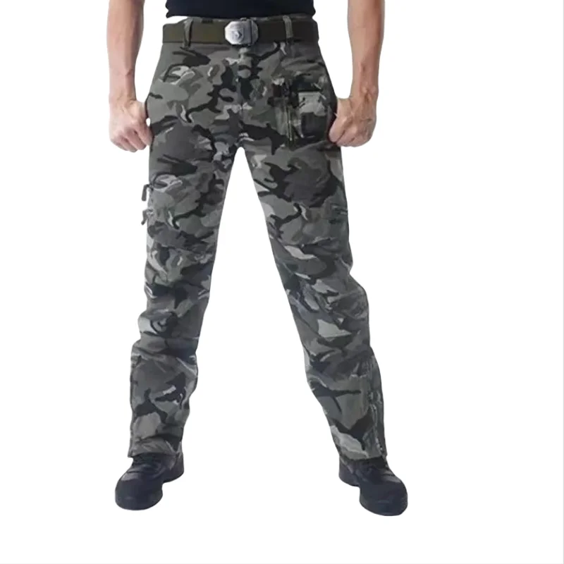 Outdoor Militaire tactische broek voor heren Vissen Wandelen Kamperen Werkbroek Casual Grote maten Multi-zakken Camouflage Cargobroek