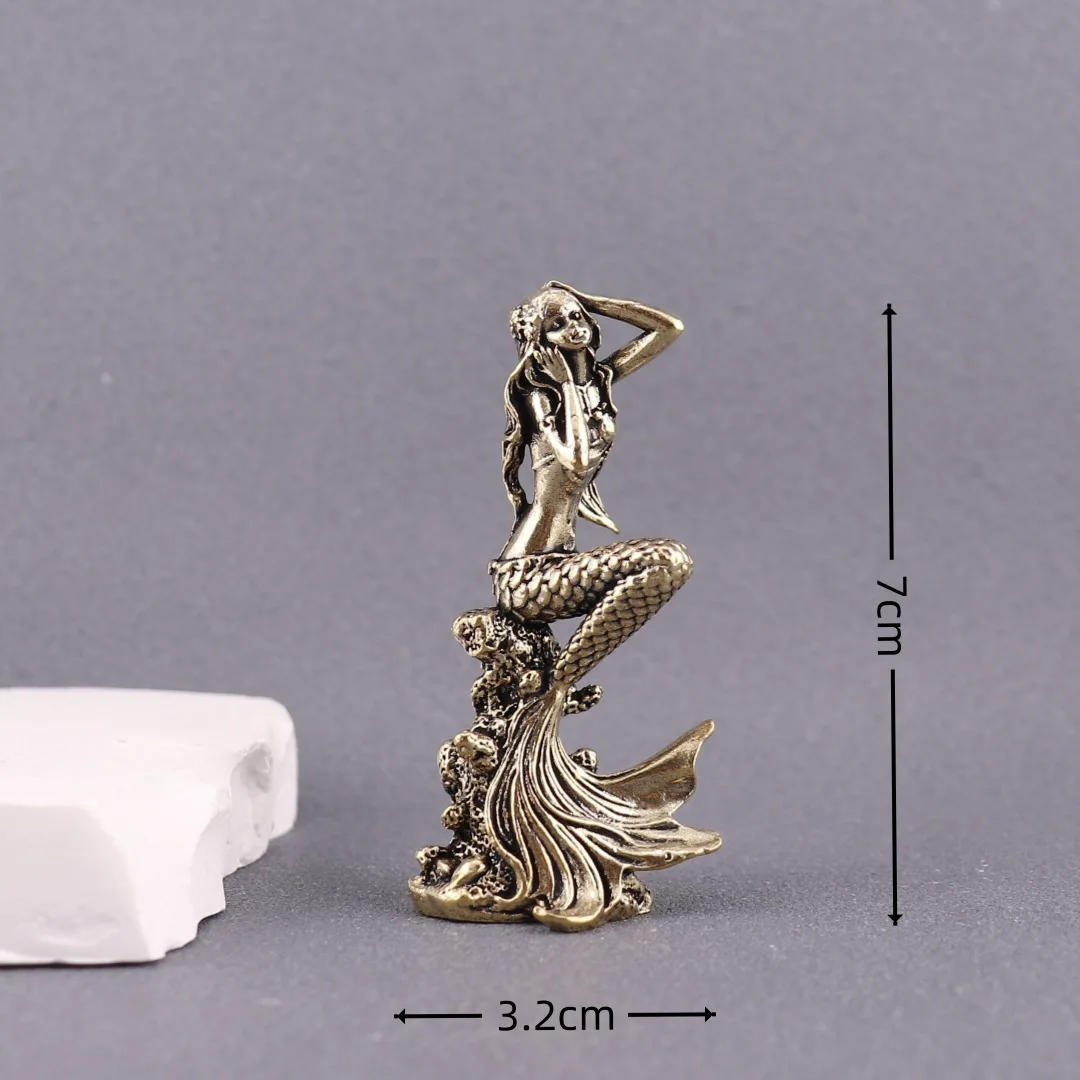 Mermaid Small Statue Retro Beauty Characters Miniatures Figurines Desktop Decorations Crafts Home Decors Ornaments