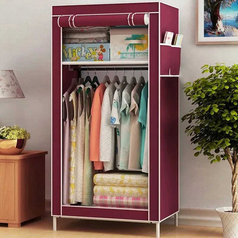 70*45*150  Non-woven Cloth Wardrobe Folding Portable Clothing Storage Cabinet Dustproof Cloth Closet Simple Bedroom Multipurpose