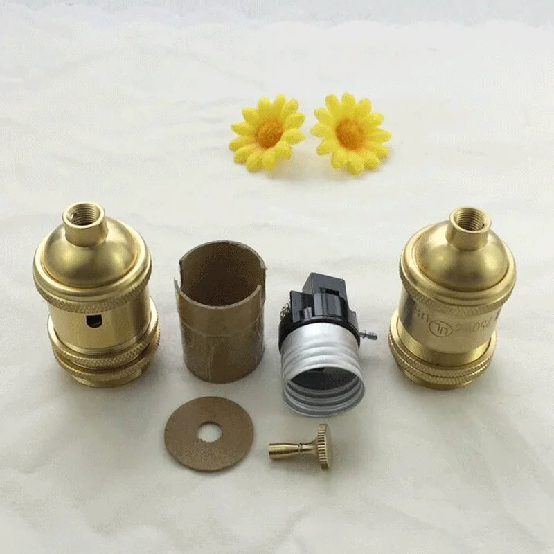 Edison Retro American Standard E27 Pendant Lamp Kit Diy Accessories Fashion Creative Table Pendant Lamp Art Pure Copper Lamp