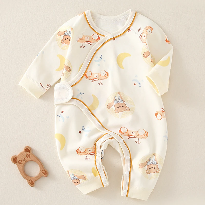 

Newborn Bodysuits Onesie Baby Clothes Cotton Infant Home Wear 0-6m Boys Jumpsuit Girls Romper Boneless Long Sleeve Cartoon Print