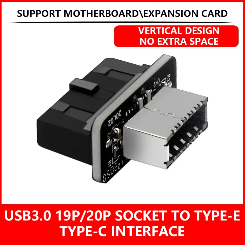 

High-quality USB3.0 19PIN/20PIN to Type-E 90 degree adapter cable for motherboard and front panel