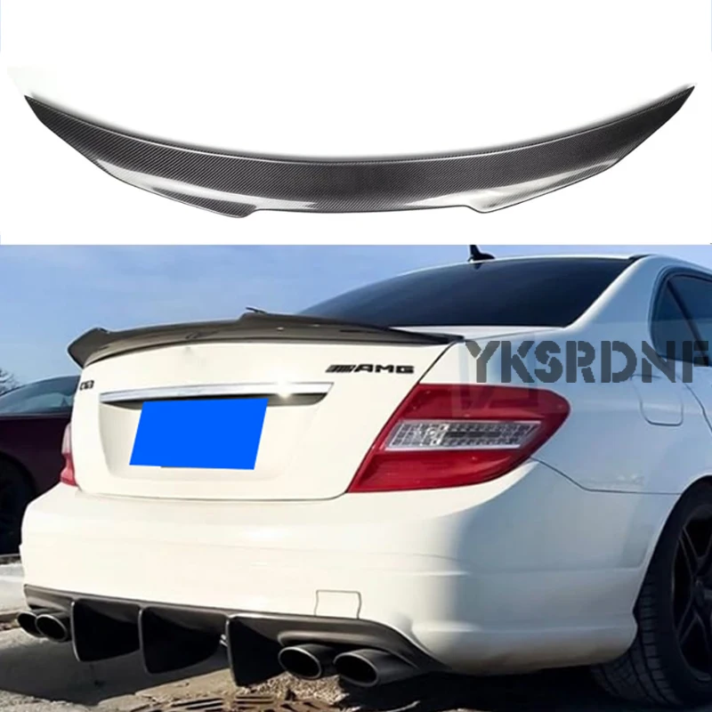 W204 PSM Style Carbon Fiber Rear Spoiler for Mercedes-Benz C Class W204 4-Door Sedan Rear Trunk Lid Spoiler Wing 2007-2014 C180