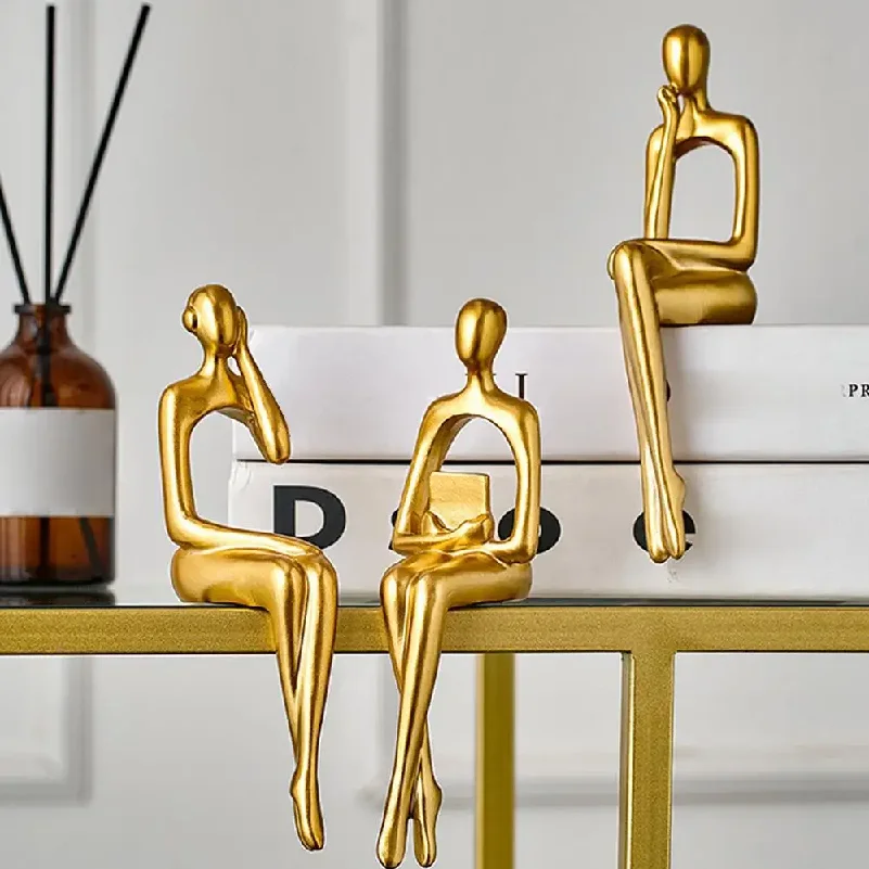 Abstract Desktop Character Ornaments High Quality Resin Abstract Thinker Sculpture Nordic Style Modern Home Office Decor