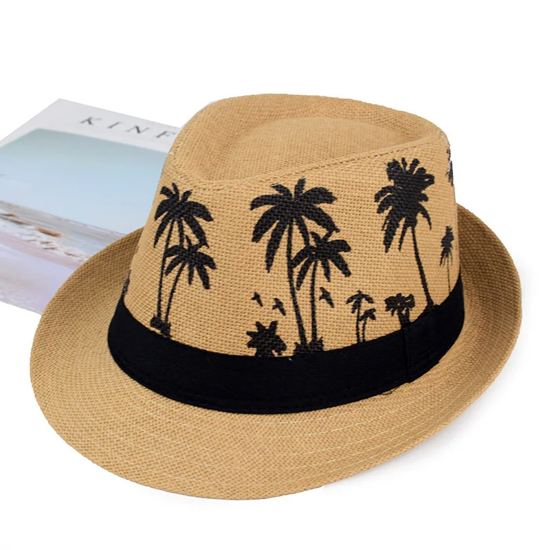 Men's Vintage Palm Tree Hat - Breathable Summer Cap for Dad, Fishing & Beach Outdoor
