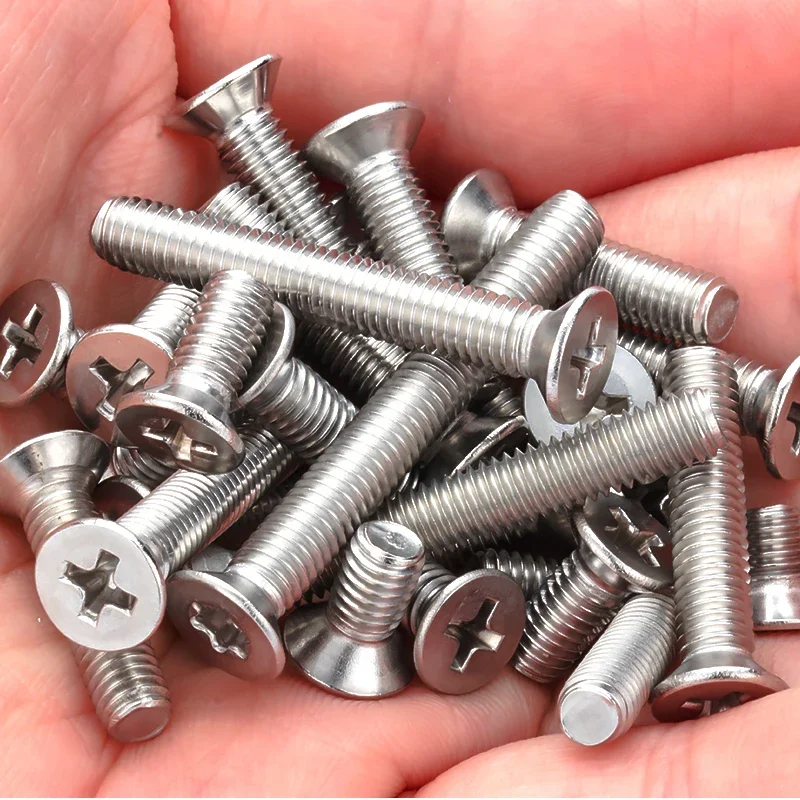 M3 M3.5 M4 M5 M6 M8 M10 Lengthen Cross Countersunk Head Screw KM Flat Head Machine Tooth Phillips Small Bolt 304 Stainless Steel