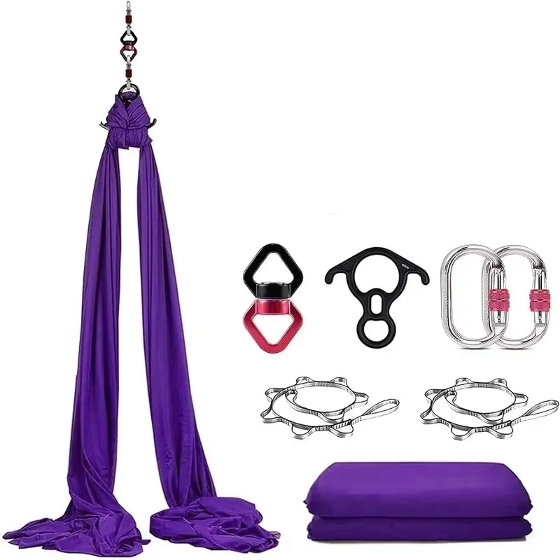 2.8M High Altitude Aerial Yoga Satin Hammock Set Wide Durable Nylon Stretch Belt For Home Elastic Fitness Training