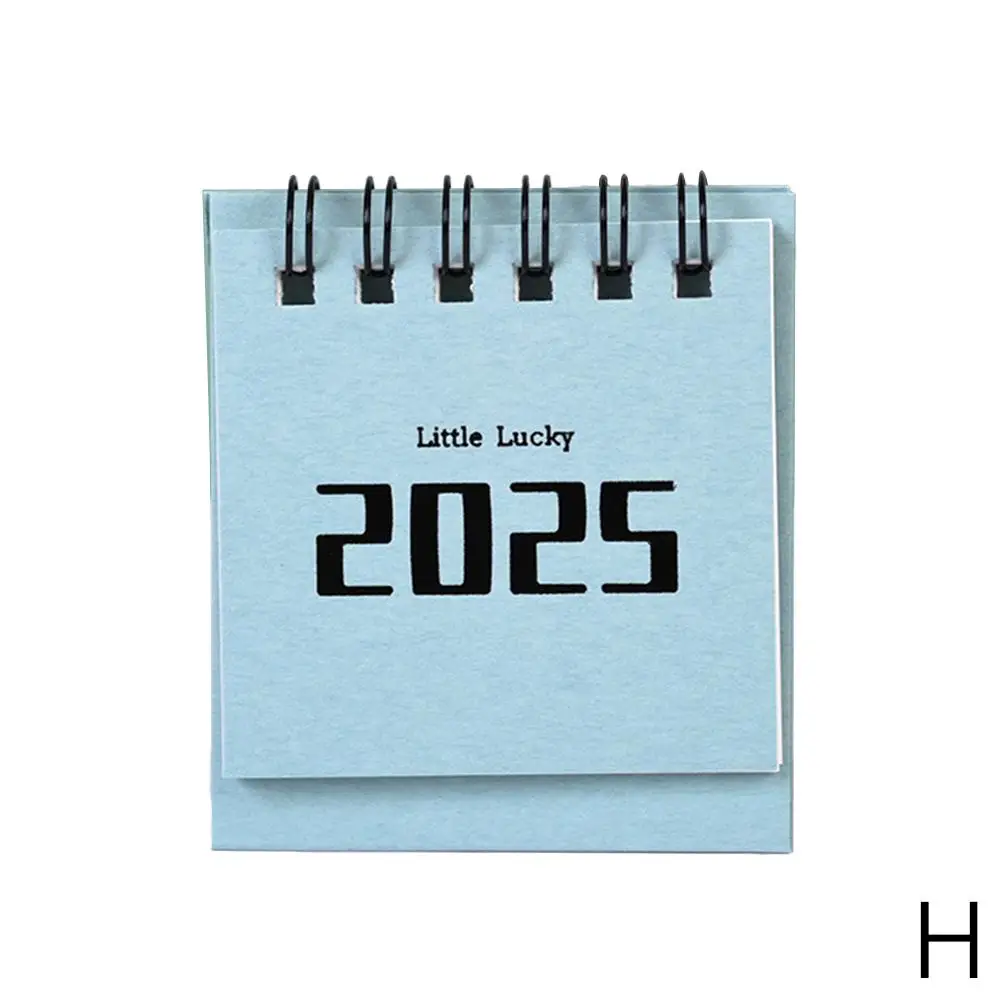 2025 English Solid Color Mini Desk Calendar Creative Calendar Office Desktop Daily Decoration Study Calendar Plan Memo S2E3