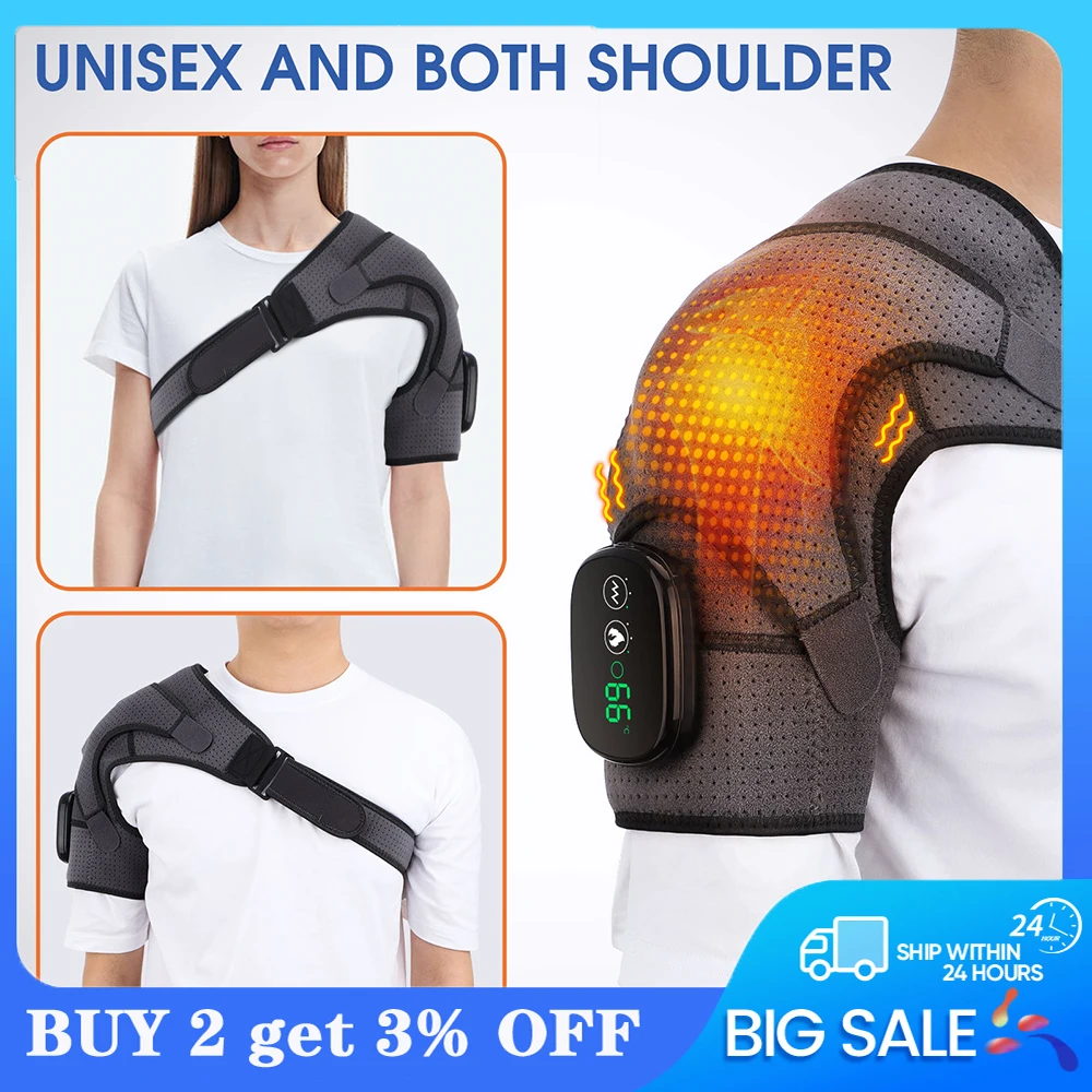 

Electric Heating Vibration Massager for Shoulder Therapy Brace Belt Thermal Massage Shoulder Support Pad Arthritis Pain Relief