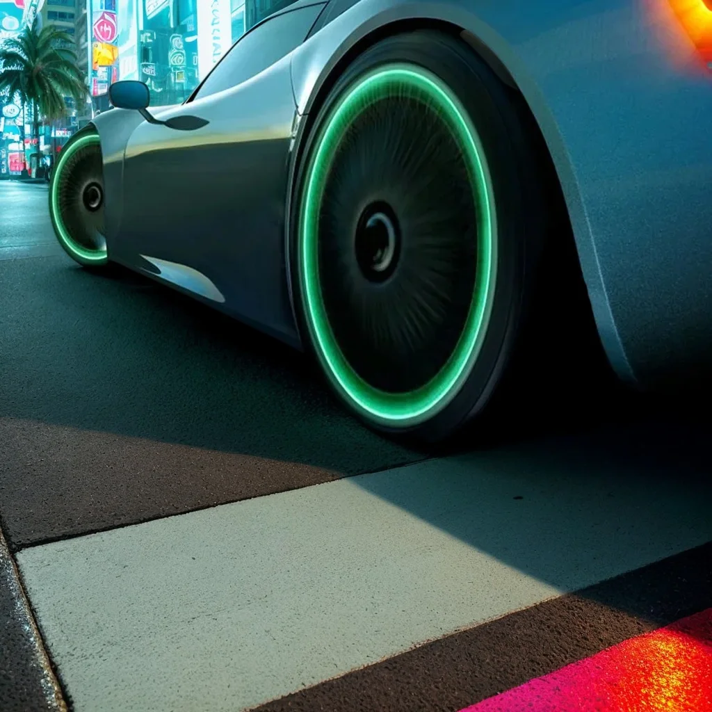 

4 Pcs Luminous Tire Valve Stem Caps - Fluorescent Safety Air Covers for Car, Truck, SUV, Motorcycle & Bike