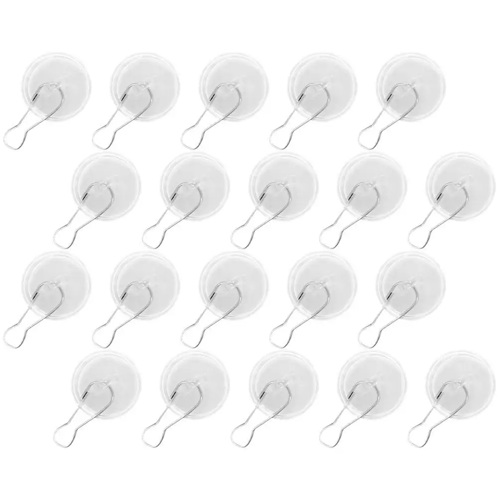 20 Pcs Suction Cup Ceiling Hook Small Hooks Concrete Wall Heavy Removable Outdoor Adhesive Stainless Steel Bookcase Anchor