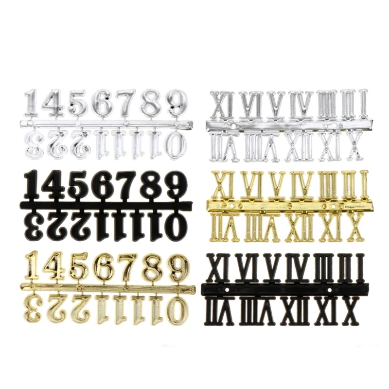 1 Set Clock Numbers DIY Parts Arabic Roman Numeral Clocks Number Plate Taste Wall Clock Accessories Replacement Crafts