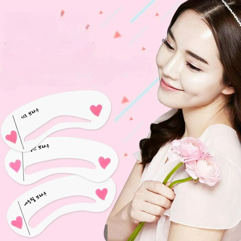 Girl's Thrush Card Eyebrow Pen Set Eyebrow Repair Card Assistant One line Eyebrow Flat Eyebrow Knife Eyebrow Clipper Makeup Tool