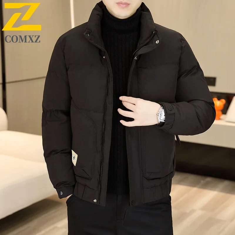 

COMXZ Men Cotton Padded Jacket Classic Business Office Work Warm Daily Commute Padded Jacket Business Minimalist Winter Padding