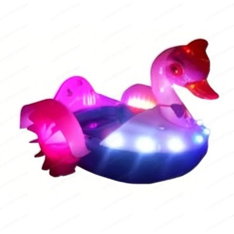 Cute swan-shaped hand-cranked boat with music, suitable for slow travel and family entertainment center safety