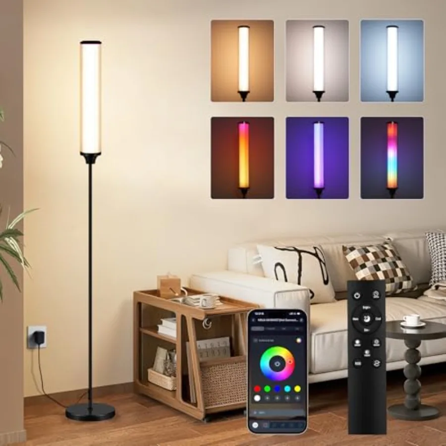 

Floor Lamp Smart RGBCW LED Color Changing Ambient Lighting for Living Room and Gaming Decor Standing Lamp with App and Remote C