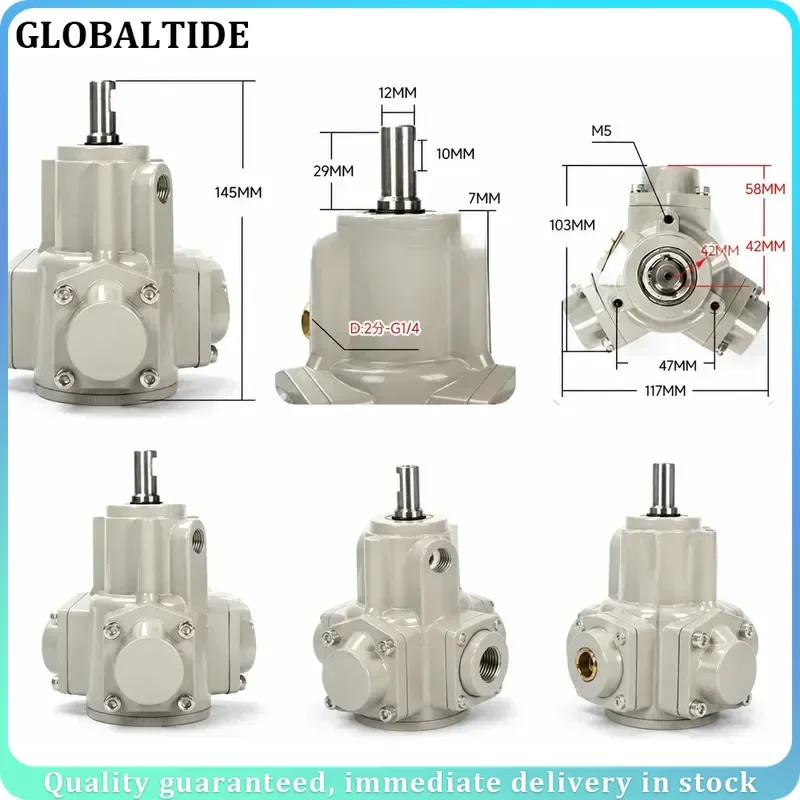 Vertical Pneumatic Motor Low Speed High Power Forward Reverse Explosion Proof 1/8HP 1100RPM Basic Type Air Motor